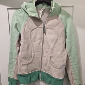 Lululemon Athletica Kids Green and Cream Hoodie